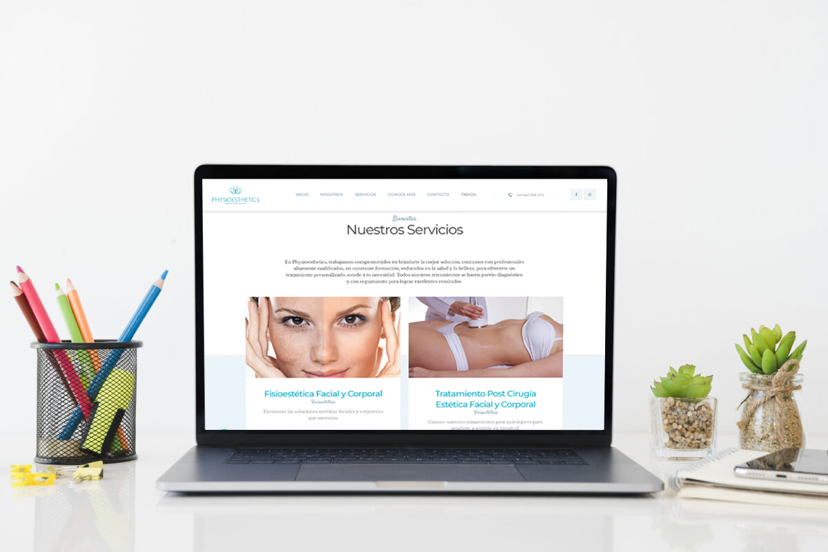 Physioestetics diseño de sitio web para centros estéticos