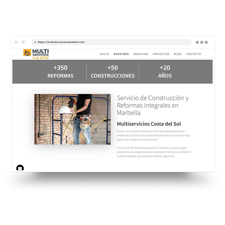 diseño de sitio web para empresas de servicios de la construcción en España