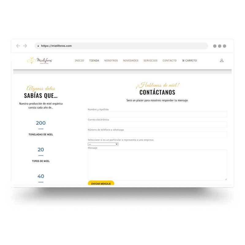 Diseño de tienda en línea (ecommerce) para la venta de productos orgánicos: miel